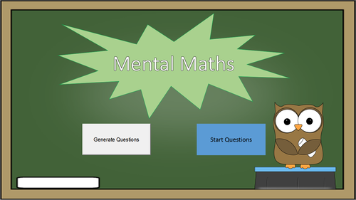 Mental Maths - NAPLAN/ SATs revision or lesson starter– PowerPoint Quiz Generator