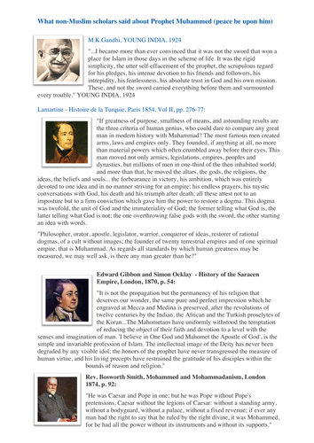 Review of the Prophet Muhammad by famous personalities 