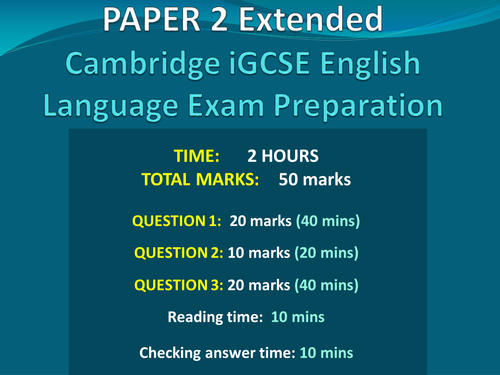 Cambridge iGCSE English First Language Ext 0522