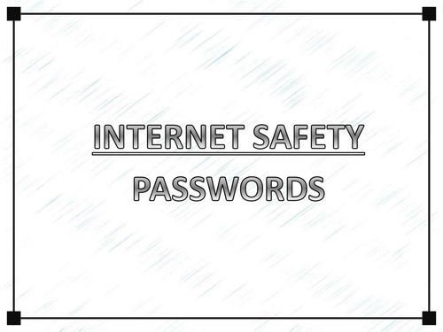 Choosing a secure password - starter activity