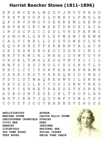 Harriet Beecher Stowe Word Search