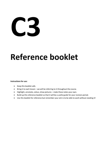 C3 Reference booklet