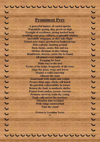 Prominent Prey Poem