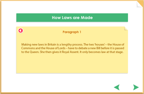 Reading Comprehension - How laws are made