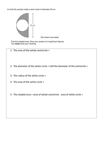 Circles and part circles area problem