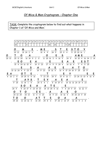 Of Mice and Men Revision Cryptograms
