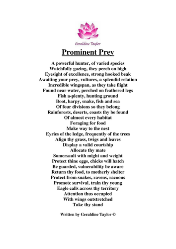 Prominent Prey Poem