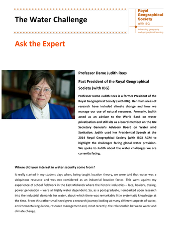 Ask the Expert Interview on The Water Challenge