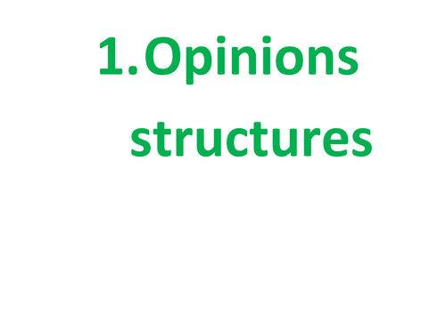 Key opinions, 3 Tenses, connectives display FRENCH Colour to laminate