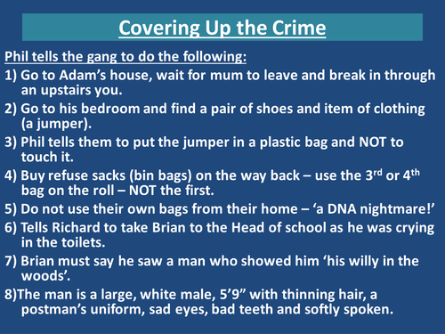 'DNA' - Covering up the Crime