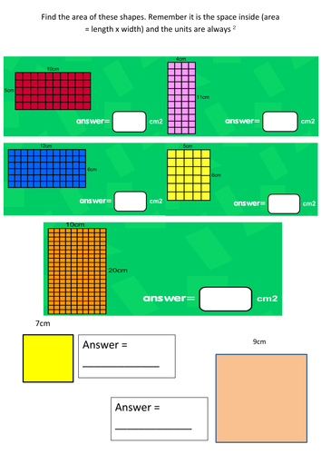 Working out the area of simple and compound shapes