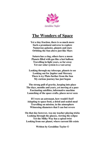 The Wonders of Space Poem