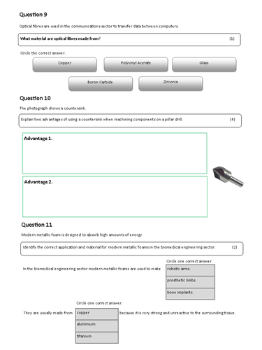 BTEC Engineering Level 2 - Unit 1: Engineered World - Mock Exam (B)