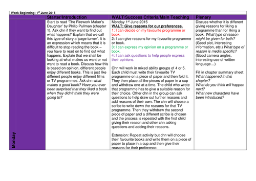 The Firework Maker's Daughter Lower KS2 (3 week plan)