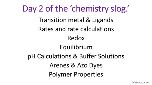 Revision for A2 chemistry