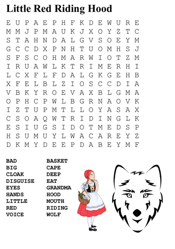 Little Red Riding Hood Word Search