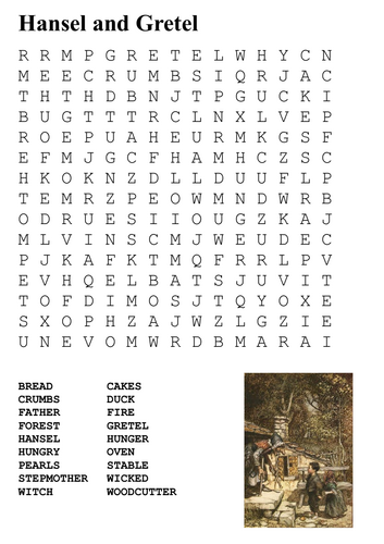 Hansel and Gretel Word Search by sfy773 - Teaching Resources - Tes