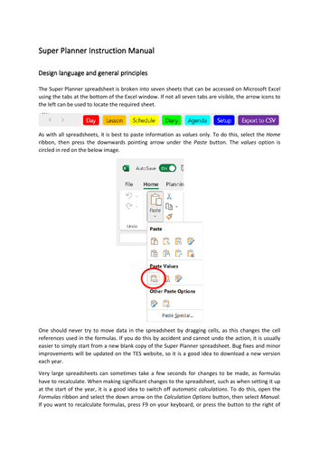 Planning spreadsheet | Teaching Resources