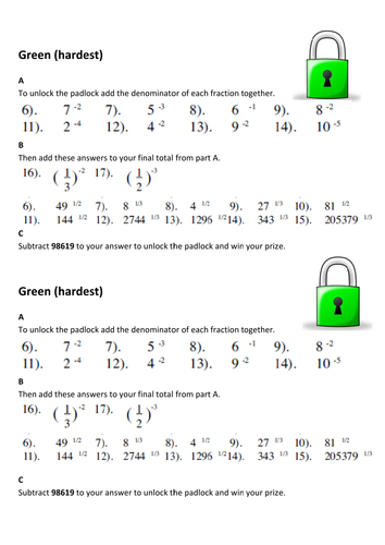 Laws of Indices