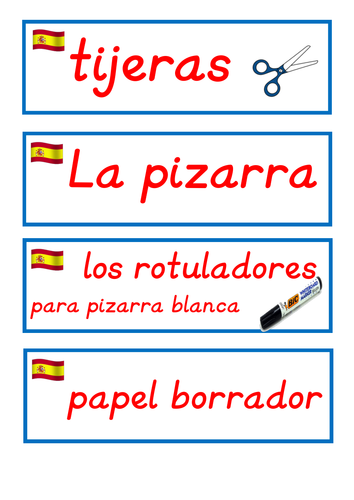 Spanish classroom label