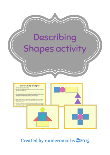 Describing shapes game / competition