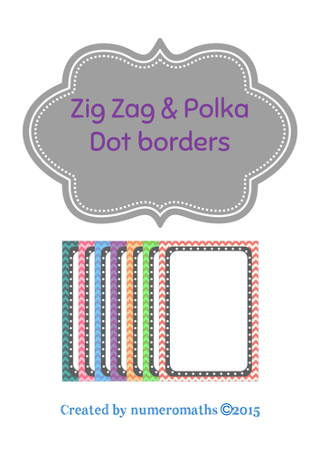 Zig Zag & Polka borders for prettying up resources