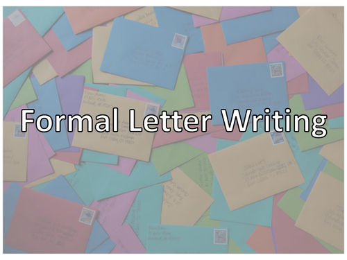 Formal Letter Writing - English Functional Skills