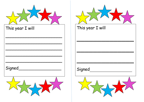 new school year target sheets