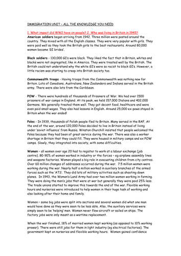 OCR Paper 2 Britain 1939-75 Key fill gaps