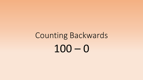 Counting backwards 100-0