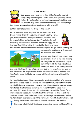 King Salvo and the Wise Witch.