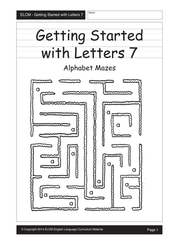 Alphabet mazes (29 pages)