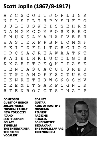 Scott Joplin Word Search