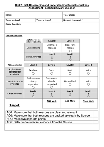NEW H580 A2 SOCIOLOGY OCR SPEC 2015 - Unit 2 Exam Assessment Materials