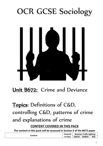 B672 OCR Sociology GCSE Work Pack: Crime and Deviance