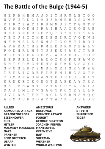 The Battle of the Bulge Word Search