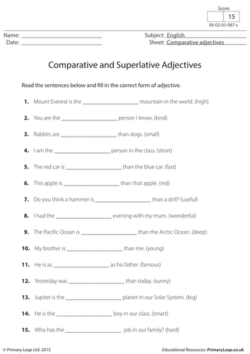 Comparative and Superlative Adjectives