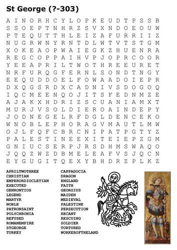 Saint George Word Search