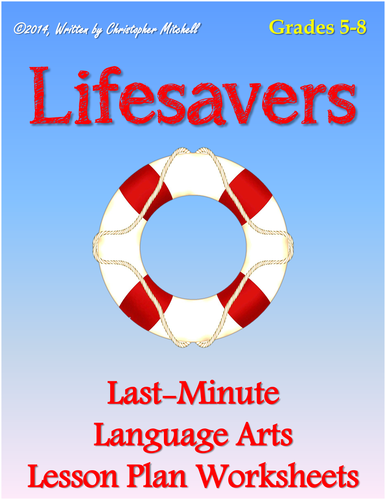 Lifesavers: Last-Minute Language Arts Lesson Plan Worksheets