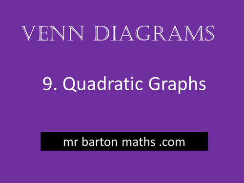 Venn Diagrams 9 - Quadratic Graphs