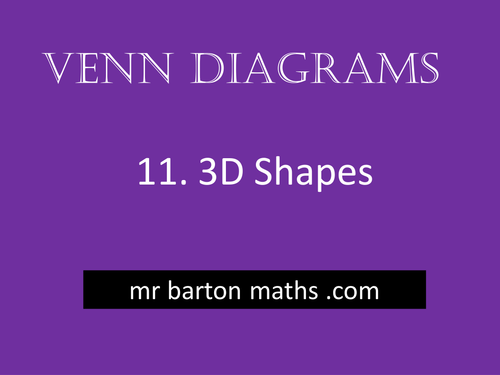 Venn Diagrams 11 - 3D Shapes