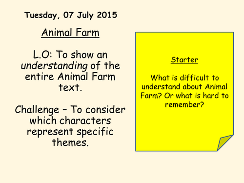 GCSE English Animal Farm George Orwell Unit