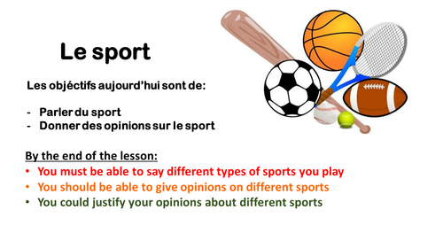 Sport et loisirs Year 7 French