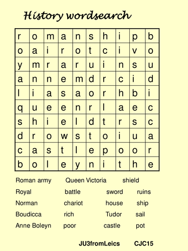 history word search printable