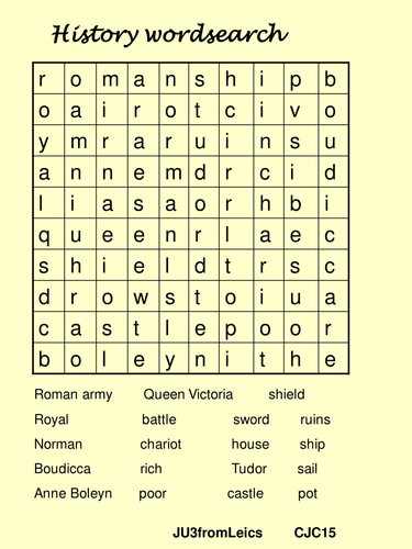 HISTORY WORDSEARCH