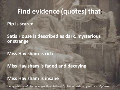 Pip meets Havisham Quote quest