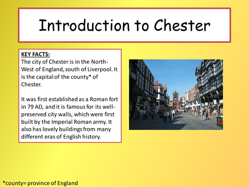 Chester - treasure hunt quiz (English as a second language/humanities)