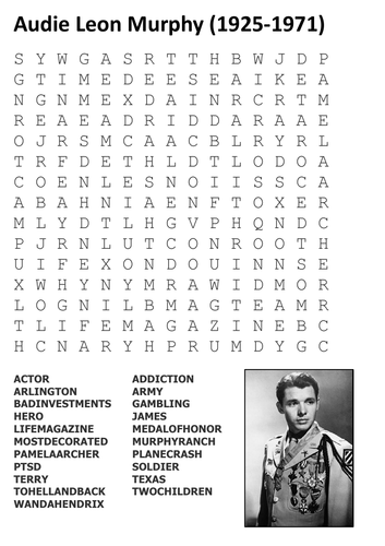 Audie Murphy Word Search