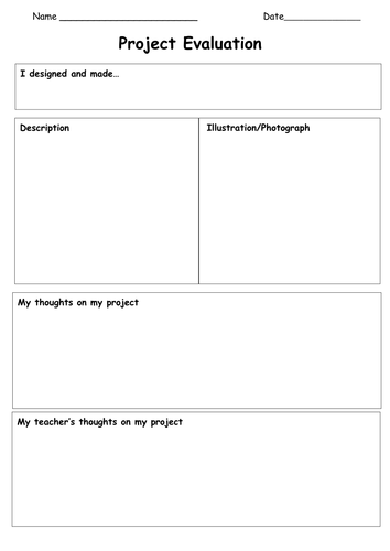 DT planning and evaluation sheets by kbewell - Teaching 
