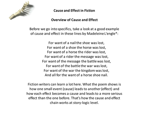 Curley's Wife Cause and effect - Hands on activity. Make links.